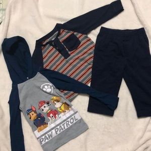 Paw patrol hoodie, p&o shirt and pants bundle